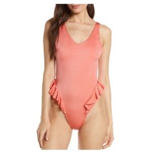 New Something Navy Flounce One Piece Swimsuit